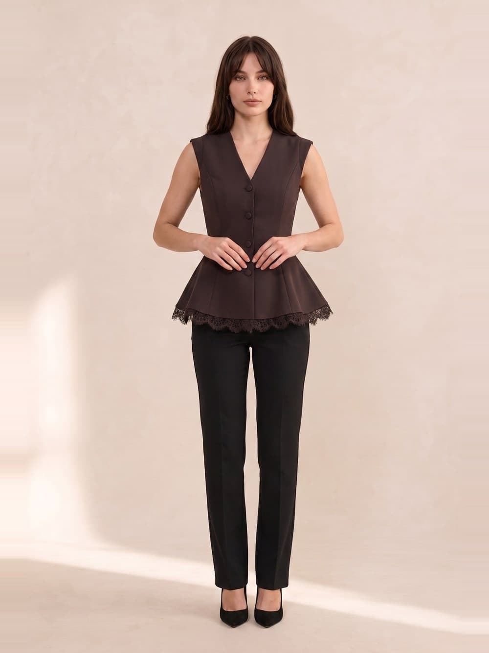Lace Peplum Vest