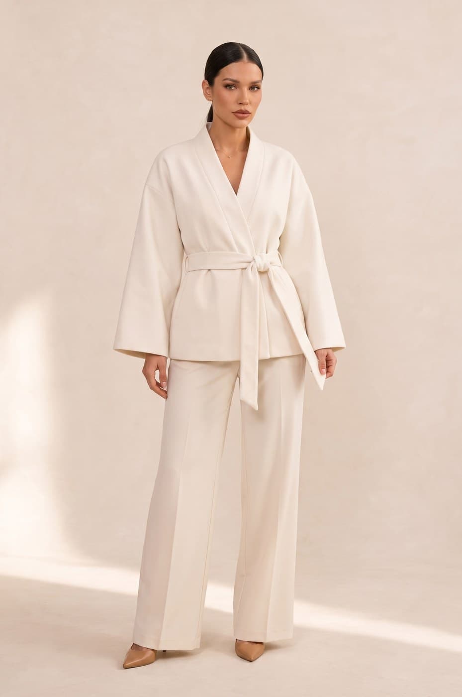 Draped Kimono Coat