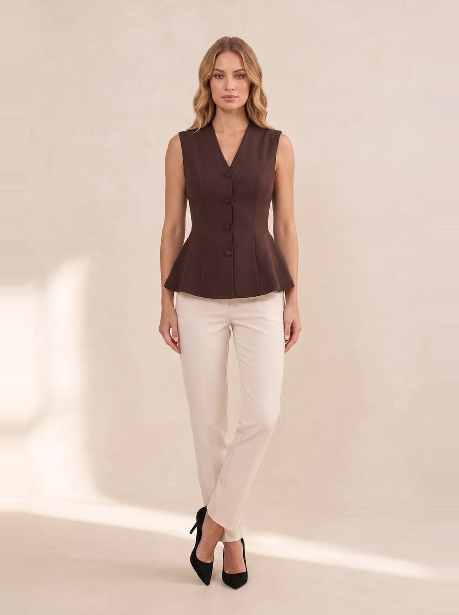 Peplum Suit Vest