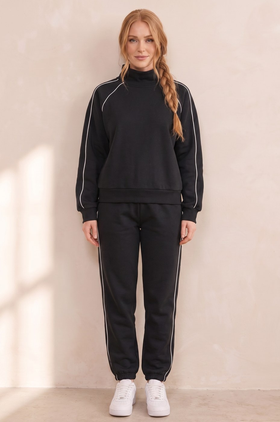 Piped Tracksuit — Black, view 2