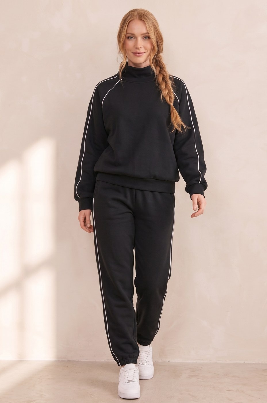 Piped Tracksuit — Black, view 5