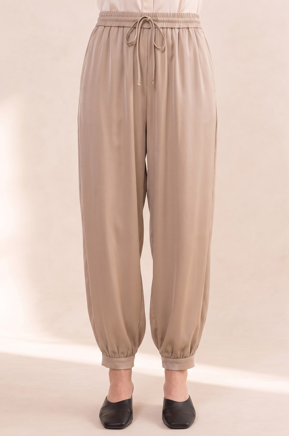 Draped Harem Trousers — Sand, view 5